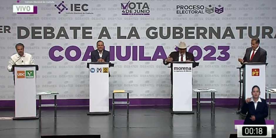 Elección Coahuila 2023. Candidatos cruzan acusaciones durante primer debate