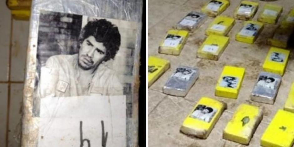 El rostro de Caro Quintero estaba impreso en estos paquetes de cocaína.