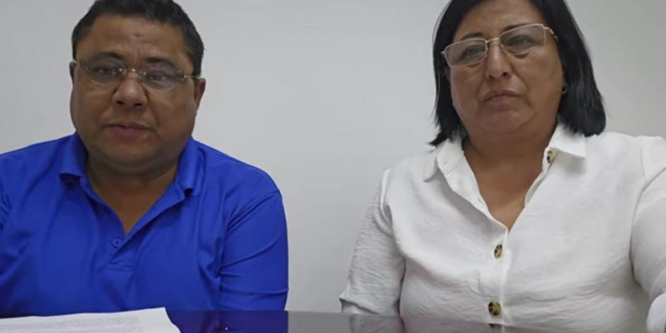 Mario Escobar y Dolores Bazaldúa, padres de Debanhi, durante el mensaje difundido en sus redes sociales, ayer.