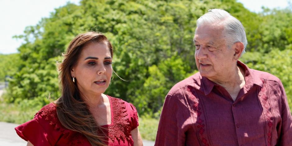 Mara Lezama, gobernadora de Quintana Roo, y Andrés Manuel López Obrador, Presidente de México.