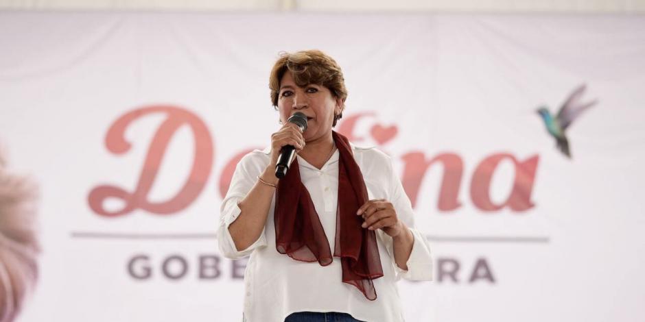 La candidata de Morena al gobierno del Estado de México, Delfina Gómez.