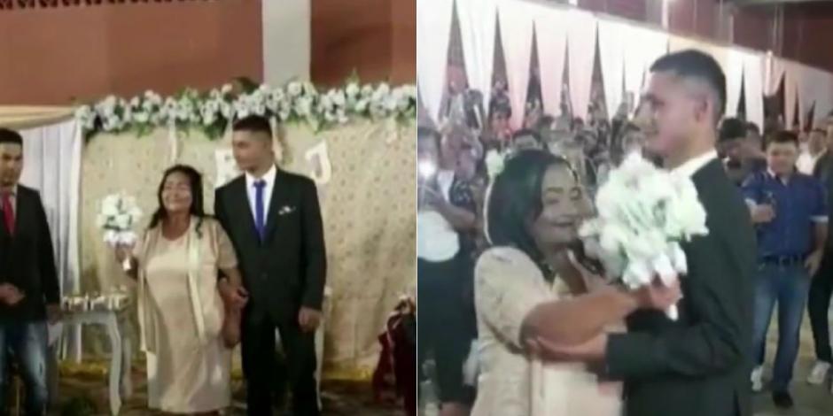 Una pareja se volvió viral por su boda; la novia le lleva 43 años a su esposo.