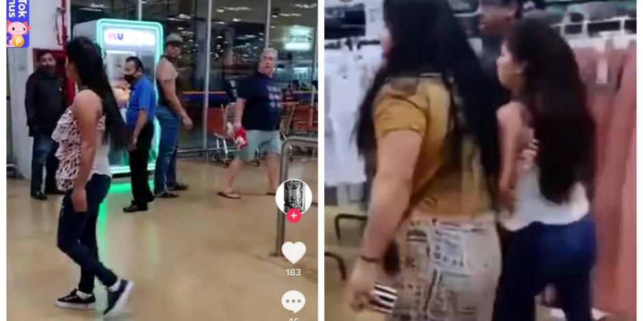 El video, de apenas unos minutos, muestra a dos mujeres forcejeando intensamente con empleados de una tienda departamental.