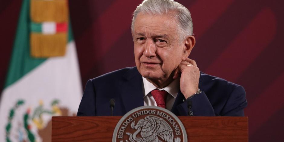 El Presidente López Obrador ofrece conferencia este 3 de julio del 2023, desde Palacio Nacional, en la Ciudad de México.