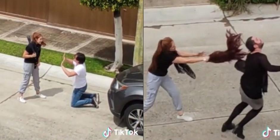 Mujer sorprende a su esposo siendo infiel... pero con otro hombre; así reaccionó (VIDEO)