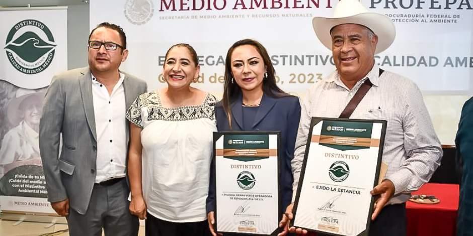 Hidalgo recibe 2 distintivos de Calidad Ambiental México.