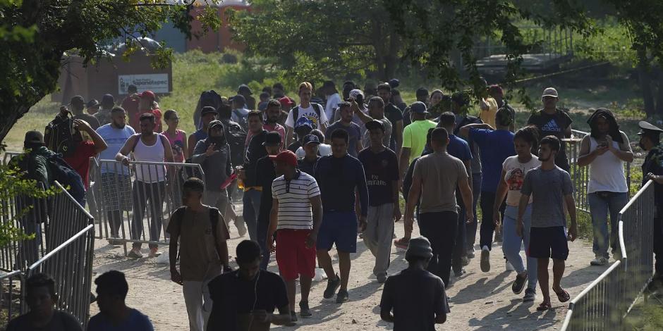 Migrantes centroamericanos en la frontera norte de México.