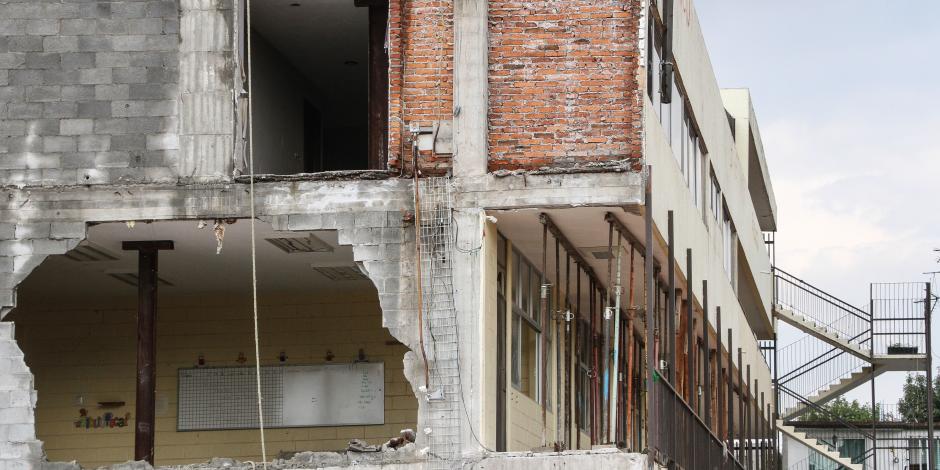 El Colegio Enrique Rébsamen luego de que fueran removidos los escombros, en imagen de archivo.