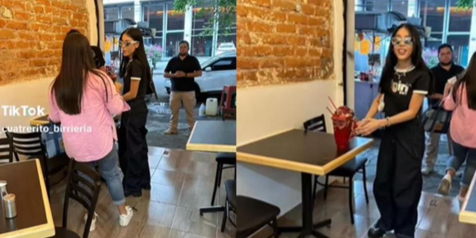 Danna Paola se echa una licuachela en la CDMX y la 'canonizan' en el restaurante (VIDEO)