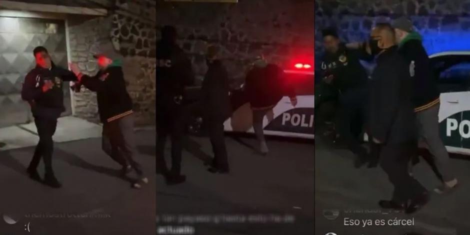 Ricardo O'Farrill le pega y escupe a un policía afuera de su anexo: 'Me vale ver*** la cárcel' (VIDEO)