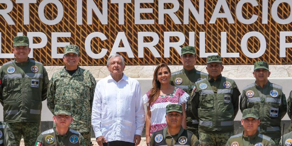 Mara Lezama acompaña a AMLO en la supervisión de obras para Quintana Roo
