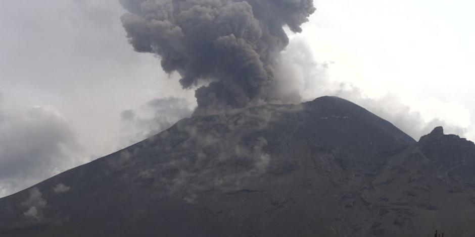 Actividad del volcán Popocatépetl registrada por el Cenapred, el sábado pasado.