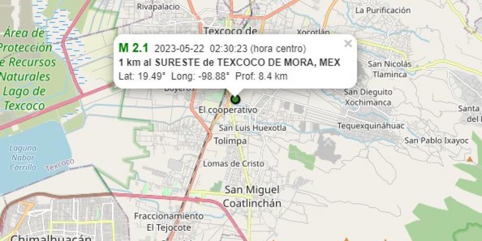 ¡Tiembla en el Edomex! Se registran 5 microsismos con epicentro en Texcoco; el de mayor magnitud fue de 2.1 grados y ocurrió a las 2:30 horas.
