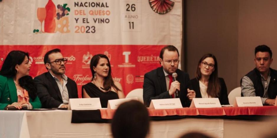 Presentan la Feria Nacional del Queso y del Vino 2023 en Querétaro.