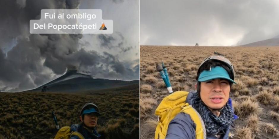 Un joven grabó muy de cerca la actividad del volcán Popocatépetl.
