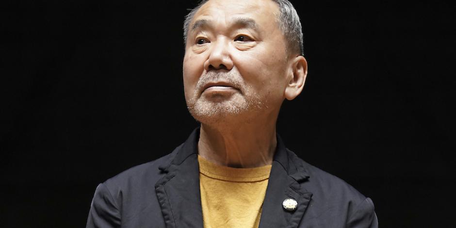 El novelista Murakami, en la Universidad Waseda, en Tokio, en 2021.