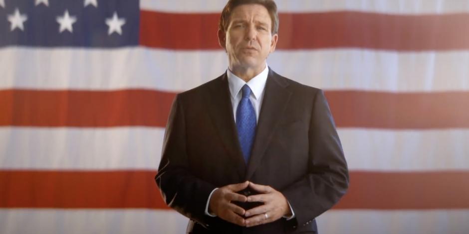El gobernador de Florida, Ron DeSantis, en una imagen del video con el que lanzó su candidatura, ayer.