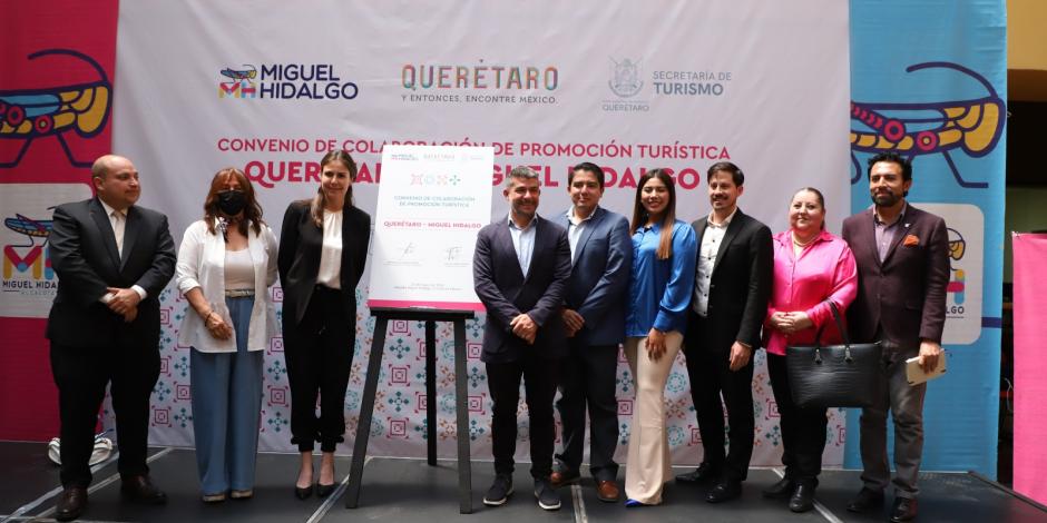 Querétaro y la alcaldía Miguel Hidalgo firman convenio de colaboración turística para promover descuentos y destinos de ambos lugares.