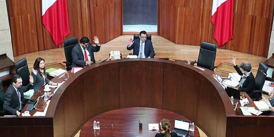 Sesión de magistrados del Tribunal Electoral del Poder Judicial de la Federación.