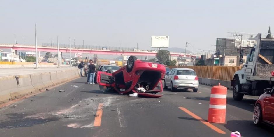 Accidente en la México-Puebla provocó cierre parcial de circulación.