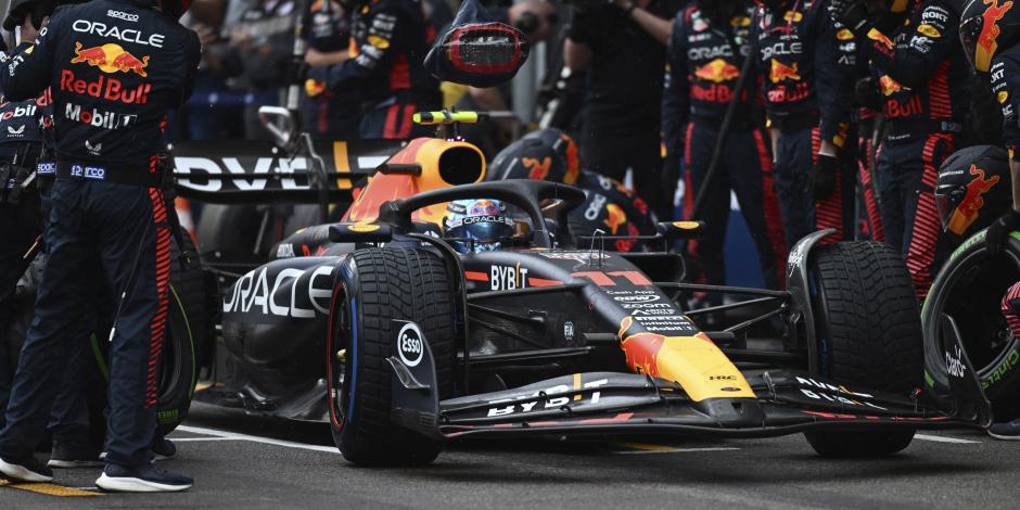 El Red Bull de Checo Pérez durante el Gran Premio de Mónaco de F1.