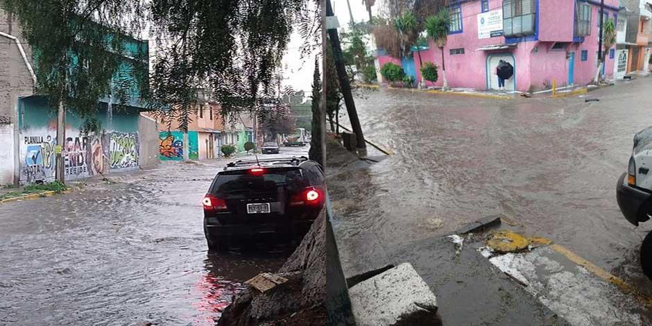 Fuertes lluvias inundan calles del municipio de Ecatepec, en el estado de México