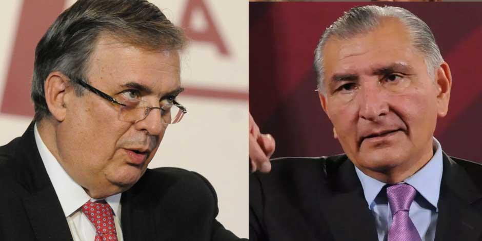 Marcelo Ebrard, secretario de Relaciones Exteriores (izq.) y Adán Augusto López, secretario de Gobernación (der.).