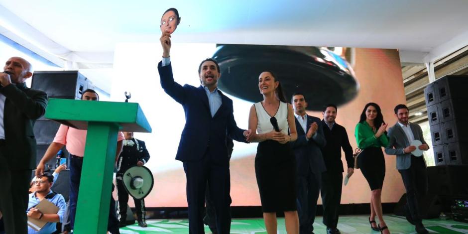 Jesús Sesma anuncia apoyo del Partido Verde a Claudia Sheinbaum.
