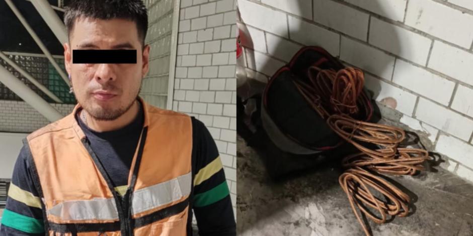 El hombre robó 10 kilos de cable de cobre.