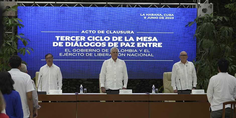 Termina en Cuba 3er. ciclo de negociaciones Colombia-ELN; México, garante de conversaciones
