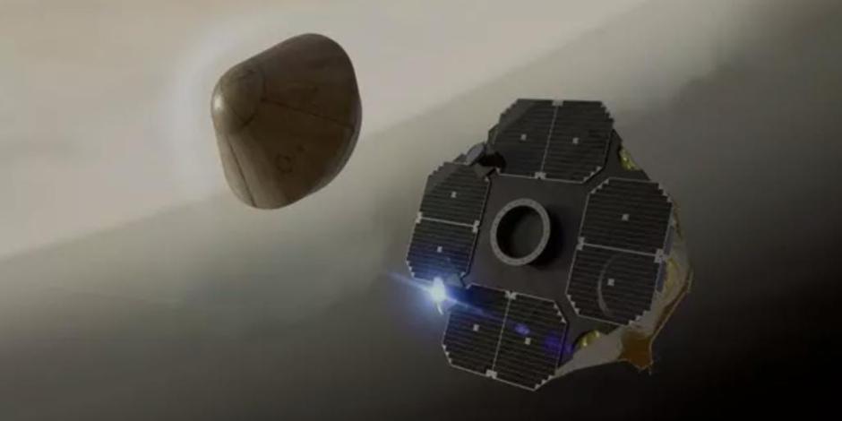Ilustración de la misión Rocket Lab a Venus.
