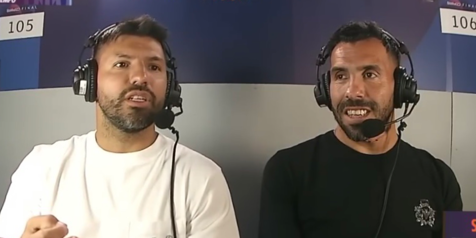 Kun Agüero y Carlos Tévez Transmisión de la UEFA Champions