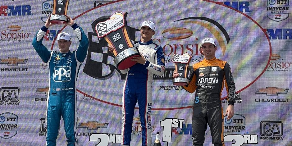 Pato O'Ward acabó tercero en el Grand Prix de Road America de la IndyCar Series.
