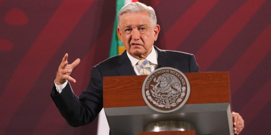 Presidente López Obrador, durante una conferencia matutina de Palacio Nacional.