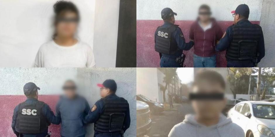Tras persecución, caen 4 por robo a casa habitación en Álvaro Obregón.