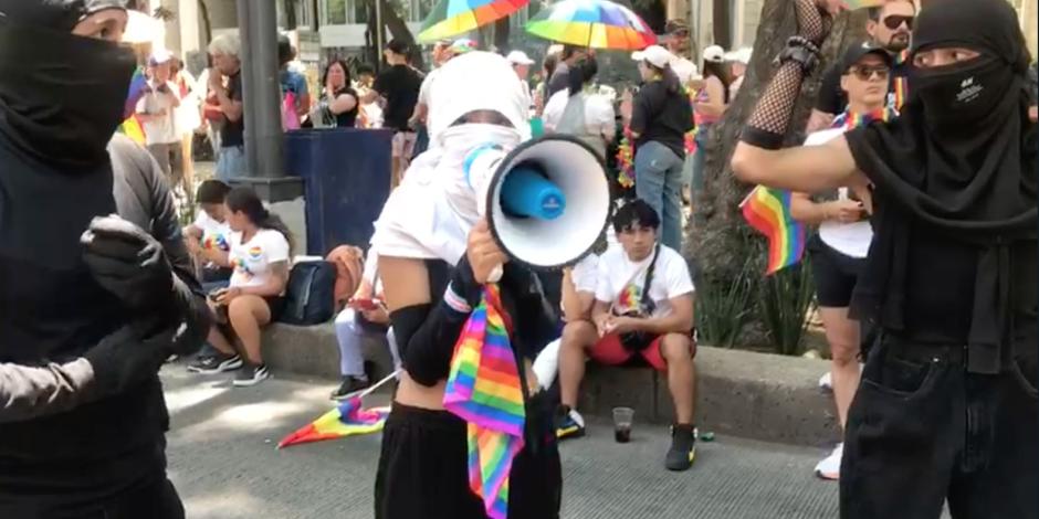 La protesta se hizo durante la Marcha del Orgullo 2023.