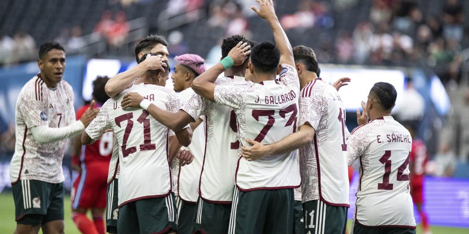 Jugadores de la Selección Mexicana en el duelo por el tercer lugar de la Nations League ante Panamá