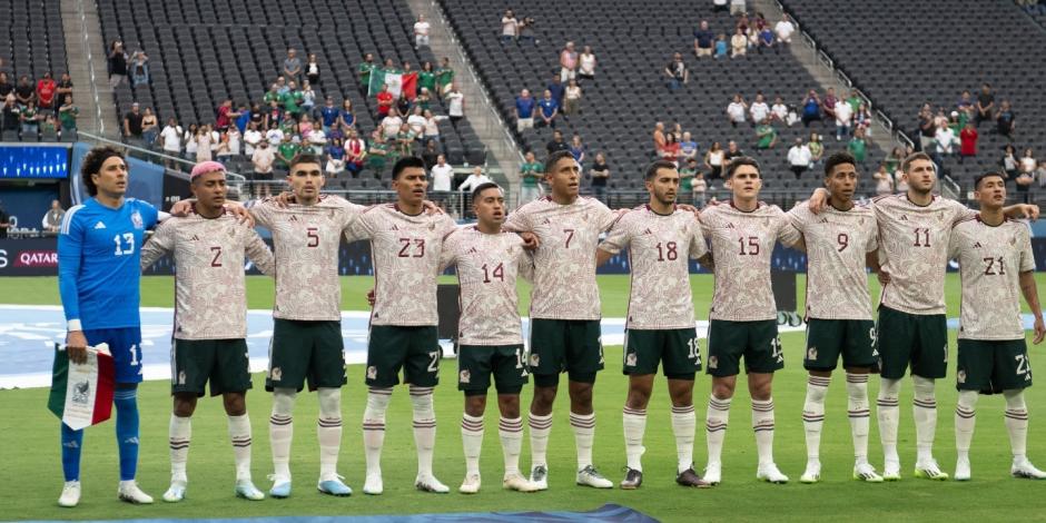 Futbolistas de la Selección Mexicana previo a su partido contra Panamá por el tercer lugar de la Nations League, el pasado 18 de junio.
