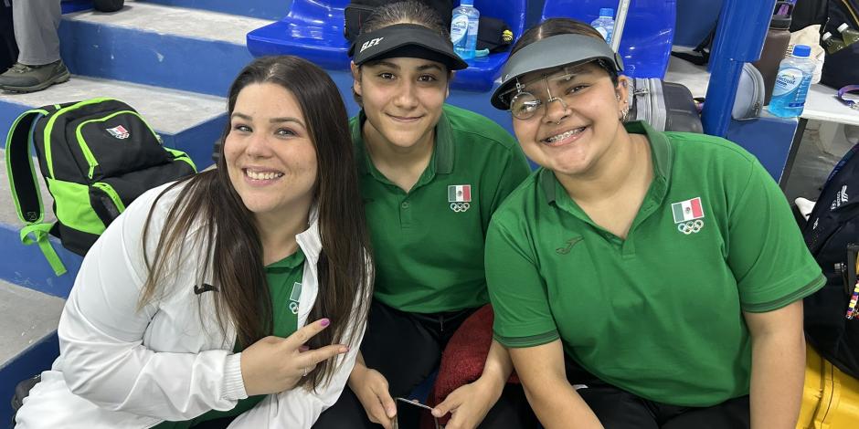 México gana oro en San Salvador 2023 con el equipo femenil 10m de pistola de aire de tiro deportivo.