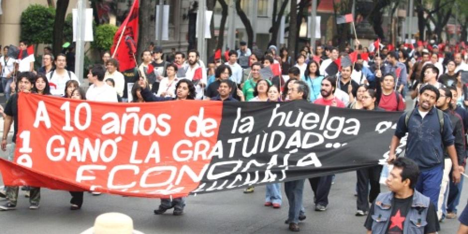Manifestación de trabajadores en huelga en meses pasados en México.