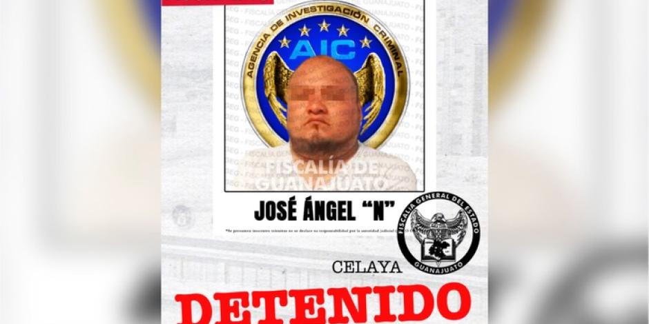 José Ángel “N”, en imagen difundida por la Fiscalía de Guanajuato, ayer.