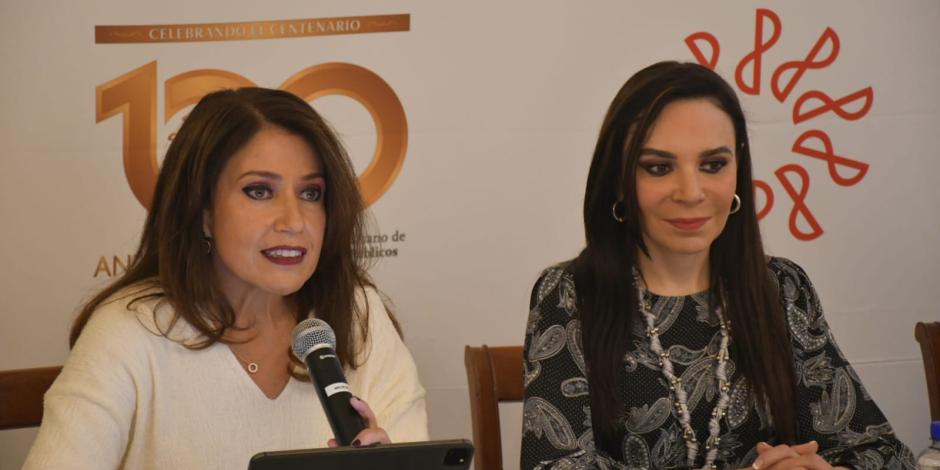Laura Grajeda, del IMCP, y Patricia López, de Coparmex, ayer.