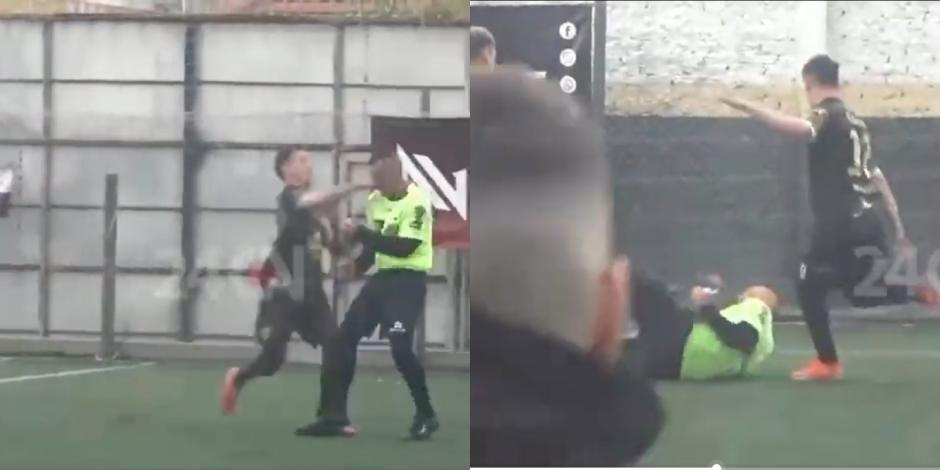 En un partido de futbol amateur en Argentina un jugador pateó al árbitro en la cara
