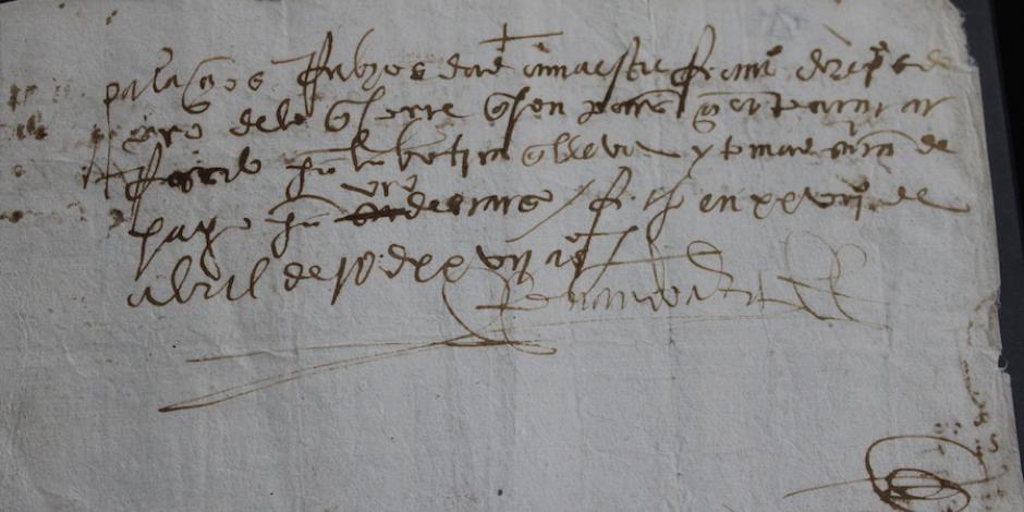 Manuscrito firmado por Cortés.