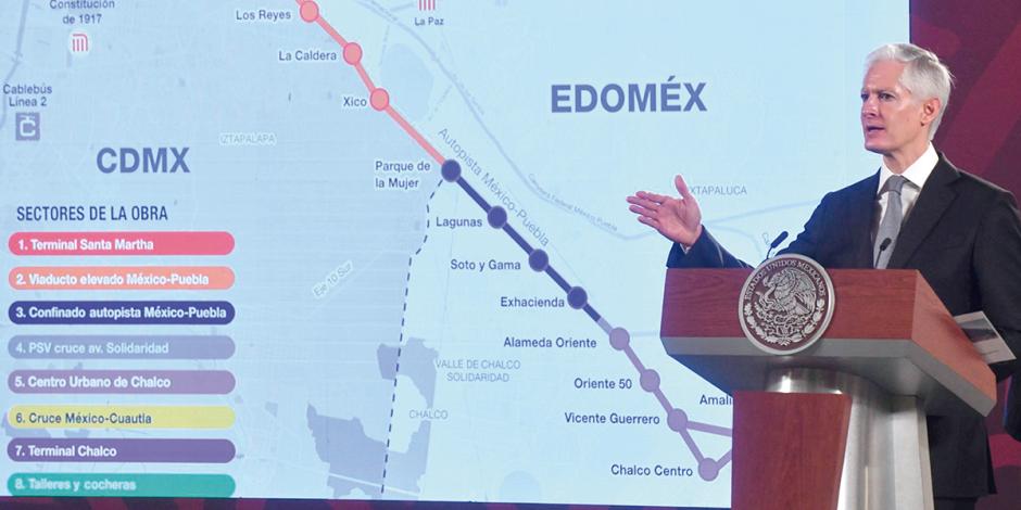 Alfredo del mazo, gobernador de Edomex, ayer, en la conferencia matutina.