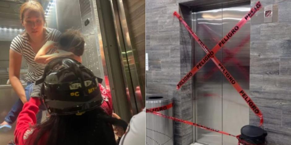 Madre e hija quedan atrapadas en un ascensor.