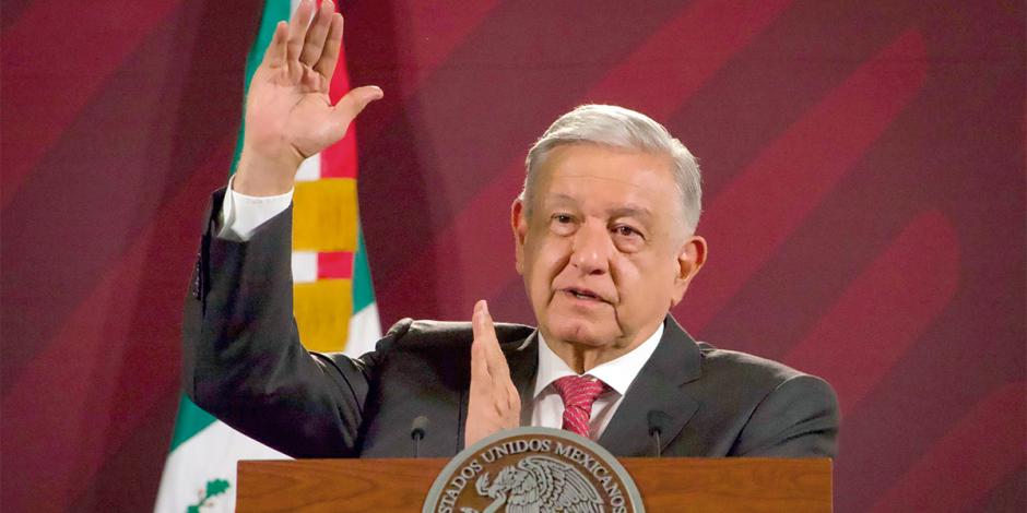 El Presidente López Obrador en conferencia de prensa en Palacio Nacional, ayer.