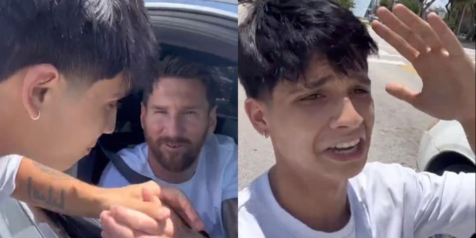 Un aficionado le pidió un beso a Lionel Messi al abordarlo en su camioneta.