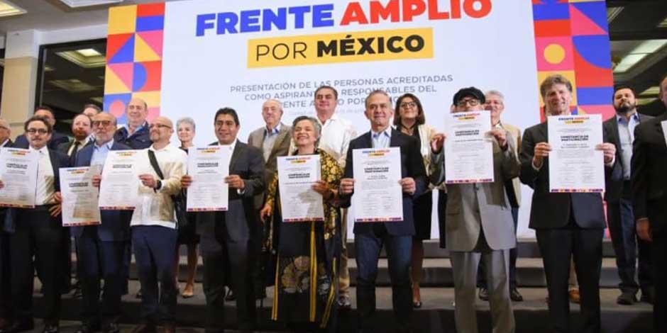 Aspirantes del Frente Amplio por México para ser candidato rumbo al 2024.