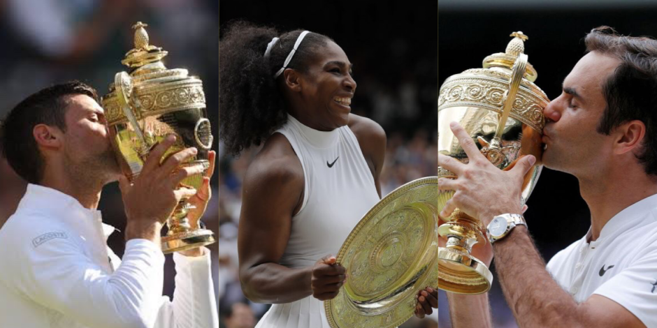 Novak Djokovic, Serena Williams y Roger Federer